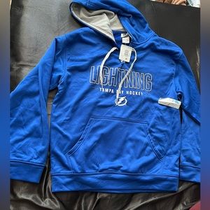 Labeled blue lighting hoodie